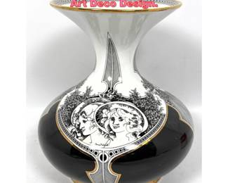 Lot 1061 Hungarian Porcelain Vase with Art Deco Design.