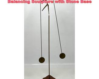 Lot 1118 Mid Century Modern Figural Balancing Sculpture with Stone Base