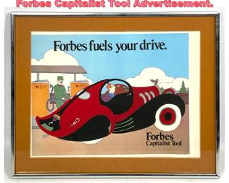 Lot 1140 Seymour Chwast Lithograph 1987 Forbes Capitalist Tool Advertisement.