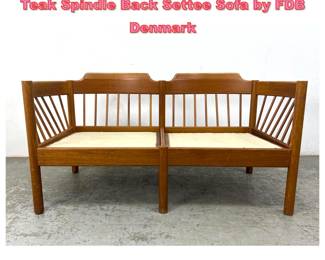 Lot 1403 Jorgen Baermark Danish Modern Teak Spindle Back Settee Sofa by FDB Denmark