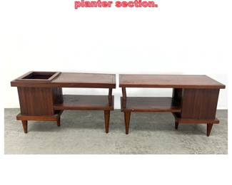 Lot 1418 2pcs. Side Tables. 1 with planter section.