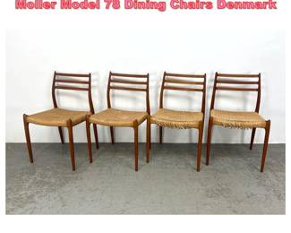 Lot 1288 Set 4 Danish Modern Teak Niels Moller Model 78 Dining Chairs Denmark