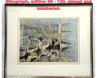 Lot 1126 Krishna Reddy abstract lithograph, edition 85 120, signed and numbered.