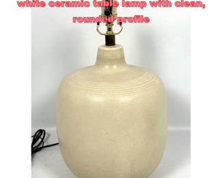 Lot 1049 Gunnar and Lotte Bostlund large white ceramic table lamp with clean, rounded profile