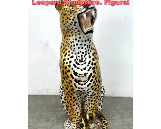 Lot 1472 Large Italian Glazed Terracotta Leopard Sculpture. Figural