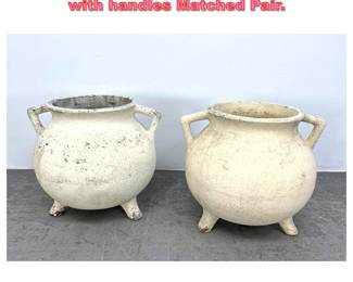 Lot 1504 Pair Willy Guhl Marmite Planters with handles Matched Pair.