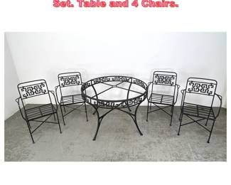 Lot 1496 5pc Salterini Patio Garden Dining Set. Table and 4 Chairs.