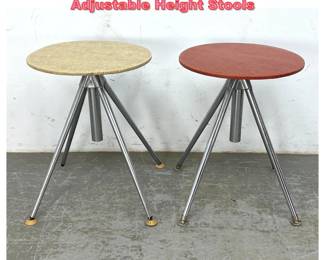Lot 1381 Pair Mid Century Modern Adjustable Height Stools