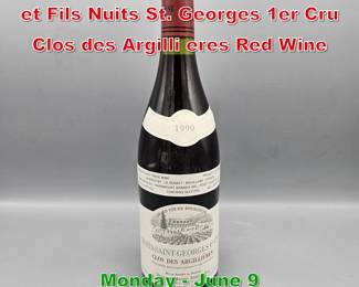 Lot 139 1990 Domaine Daniel Rion et Fils Nuits St. Georges 1er Cru Clos des Argilli eres Red Wine
