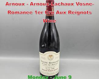 Lot 174 1996 Domaine Robert Arnoux ArnouxLachaux VosneRomanee 1er Cru Aux Reignots Wine