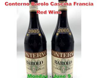 Lot 10 2 pcs 2005 Giacomo Conterno Barolo Cascina Francia Red Wine