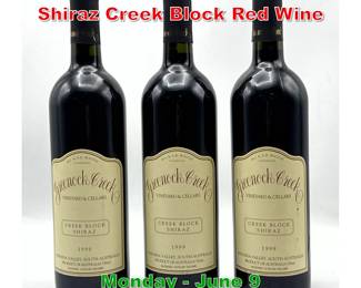 Lot 49 3 pcs 1999 Greenock Creek Shiraz Creek Block Red Wine