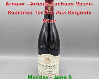 Lot 173 1996 Domaine Robert Arnoux ArnouxLachaux VosneRomanee 1er Cru Aux Reignots Wine