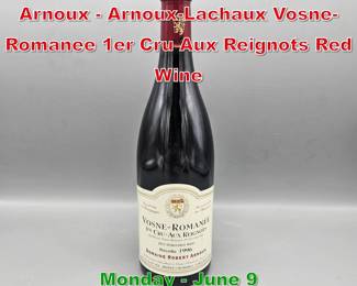 Lot 175 1996 Domaine Robert Arnoux ArnouxLachaux VosneRomanee 1er Cru Aux Reignots Red Wine