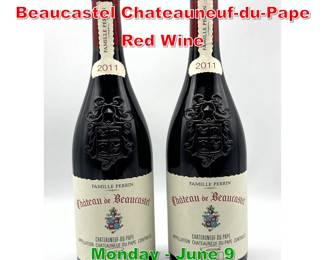Lot 102 2 pcs 2011 Chateau de Beaucastel ChateauneufduPape Red Wine