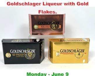 Lot 236 3 Boxed 10 pack Goldschlager Liqueur with Gold Flakes.