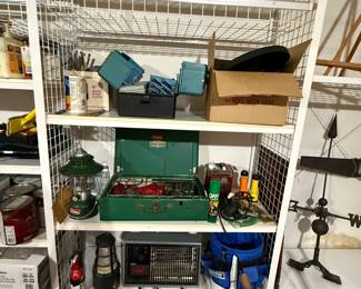 Some fun camping gear in the lower garage.