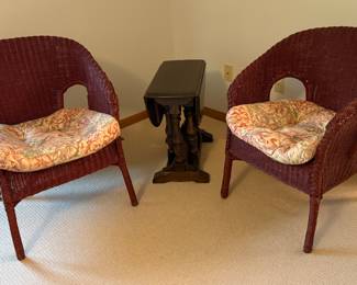 PAIR OF WICKER CHAIRS