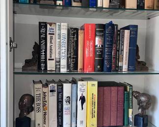 Lots of vintage books and book ends