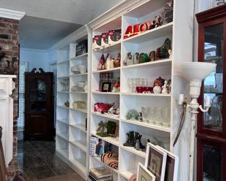 Vintage Shelves jam-packed full of collectibles and vintage Christmas!