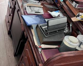 Antique Roll top desk - 3 pc