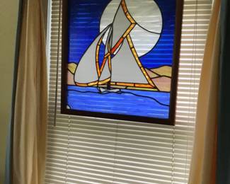 Stained glass sailboat