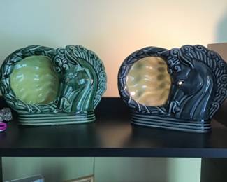 Art deco horse’s head lamps