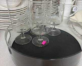 Lots of drinking glasses