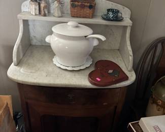 Marble top wash stand