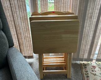 Wood tv trays