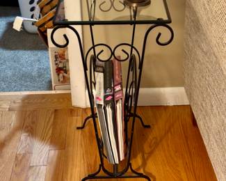 Side magazine holder/table