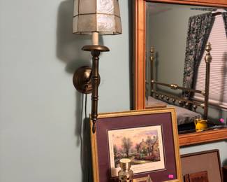 Wall sconce with Capiz shell shade