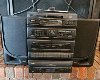 Teac Stereo System (3 disc changer, dual cassette, equalizer / tuner, turntable and 2 speakers)