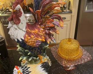 Large ceramic rooster