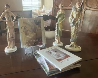 Figurines and coffee table books