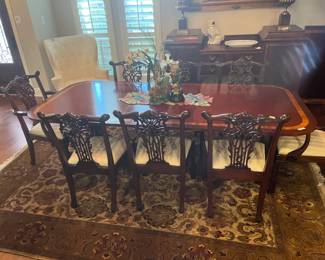 Dining table and 8 chairs