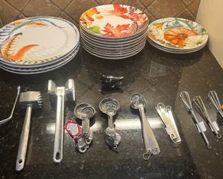 Cooking essentials and plates