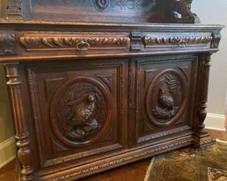 Detail of bottom of hunt cabinet
