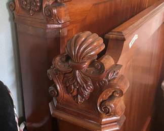 Detail of twin bed frame
