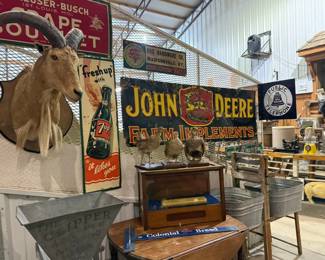 John Deere 3 leg porcelain sign