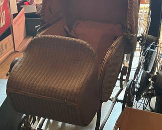 Antique wicker stroller
