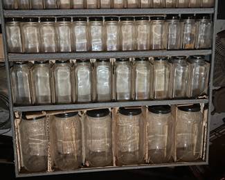Vintage Jar display - all original jars, NOS