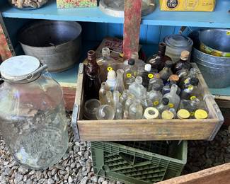 Boxes of assorted bottles