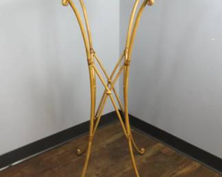 Tall Faux Bamboo Metal Glass Top Plant / Display Stand #1