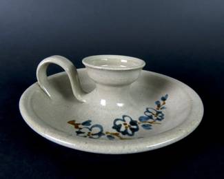 1984 Jugtown Ware Pottery Chamber Candlestick