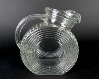 Vintage Clear Glass Disc Pitcher