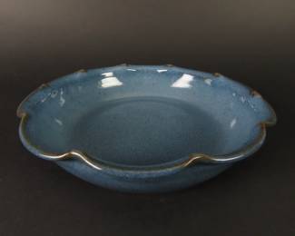 1993 Jugtown Ware Pottery Ruffled Edge 9" Pie Plate