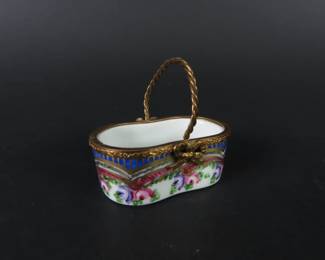 Tiny Limoges Trinket Basket - Made in France