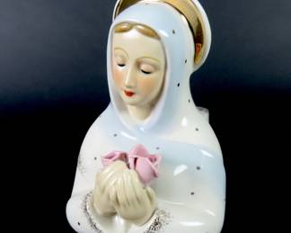 Vintage Madonna Porcelain Planter