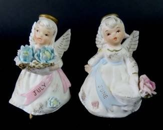 Pair of Lefton "June" & "July" Angel Figures